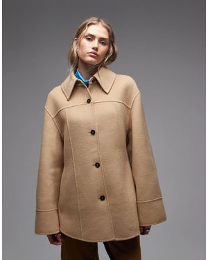 & Other Stories Wool Rich Short Collared Jacket - Natural
