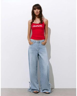 Pull&Bear – weit geschnittene jeans - Weiß