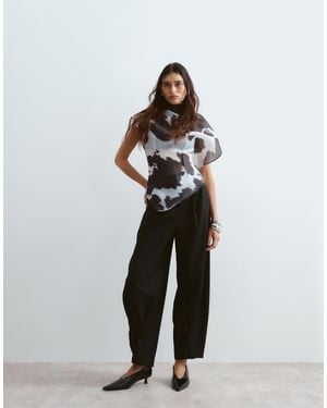ARRANGE Blythe Tapered Fold Detail Tailored Trouser - Black