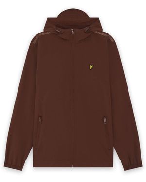 Lyle & Scott Taped Water Resistant Hooded Jacket - Brown
