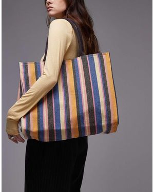 TOPSHOP Bolso A Rayas Azules Y Naranjas De Lona Toby De - Multicolor