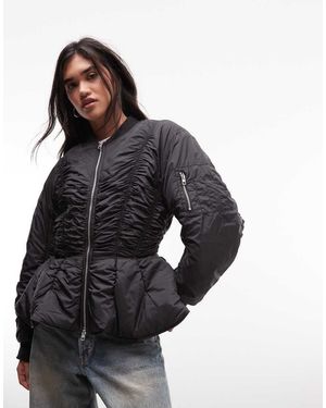 Monki Cinched Bomber Jacket - Black