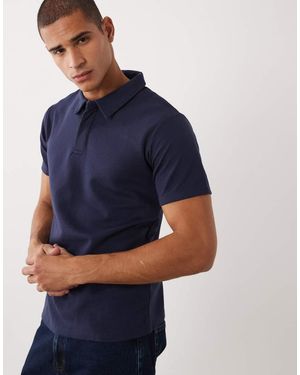 Threadbare Polo De Manga Corta De Punto Texturizado - Azul