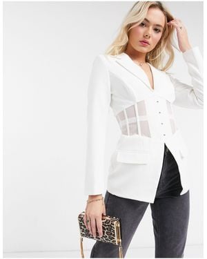 Lavish Alice Corset Blazer Co Ord - White