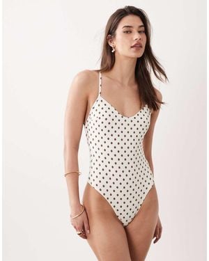 Free Society Polka Dot Swimsuit - White