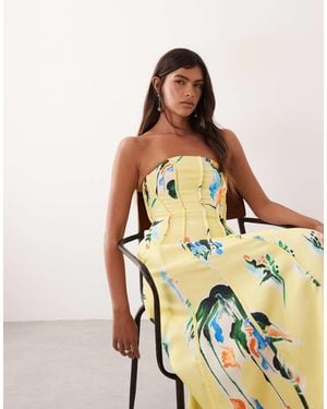 ARRANGE Heavy Cotton Seam Detail Bandeau Maxi Dress - Multicolor