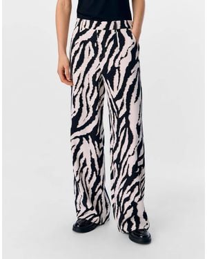 Object Pantalon large à zébrures - coquille - Blanc
