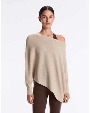 Oysho Knit Rib Cape Jumper - Natural