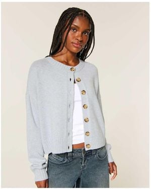 Hollister Easy Crew Cardigan - White