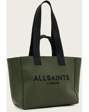 AllSaints Izzy Medium Knitted Tote Bag - Green