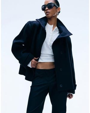 Weekday Wool-blend Funnel Neck Jacket - Blue