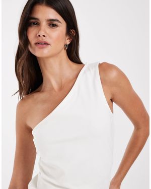 ASOS Cotton One Shoulder Top - White
