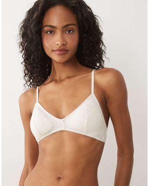 Cotton On Pointelle Triangle Padded Bralette - Brown