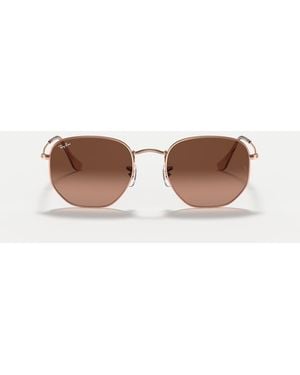 Ray-Ban Hexagonal Flat Lenses Irregular Sunglasses With Lens - Brown