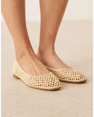 Asos Design Wide Fit – lagoon – ballerinas - Natur
