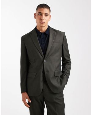 Jack & Jones Regular Fit Wool Blend Suit Jacket - Gray