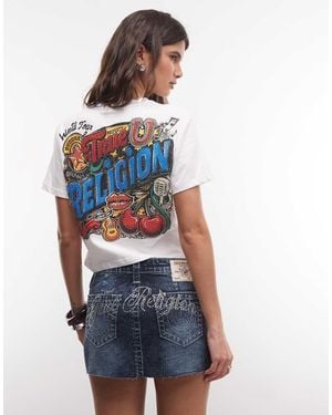 TRUE RELIGION Crystal Soulful Back Graphic Baby T-shirt - Blue