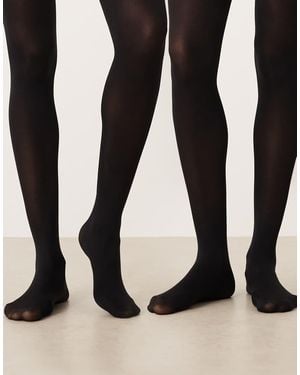 ASOS Confezione Da 2 Paia Di Collant Neri 120 Denari - Nero