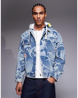 Aape By A Bathing Ape Aape By A Bathing Ape Denim Trucker Jacket - Blue