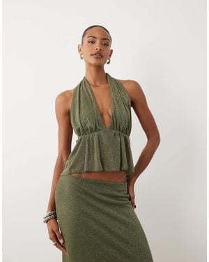 Gina Tricot – mix & match – schößchenoberteil - Grün