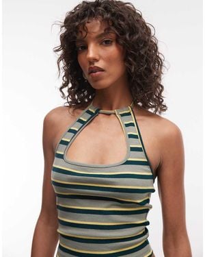 Collusion Keyhole Halter Top Co-ord - Green