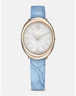 Swarovski Imber Watch, Swiss Made, Leather Strap, -Tone Finish - Blue