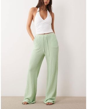 Vila Via – strukturierte jersey-hose - Grün