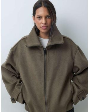 Mango Short Jacket - Brown