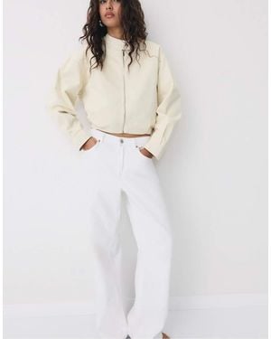Stradivarius Bomber Jacket - White