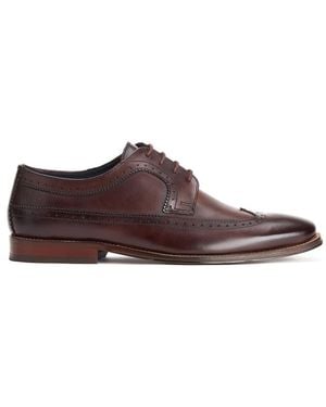 Base London Havisham Plain Toe Derby Shoe - Brown