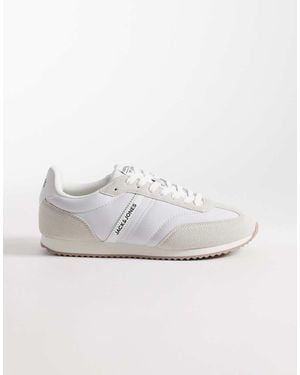 Jack & Jones Faux Suede And Nylon Runner Trainers - White