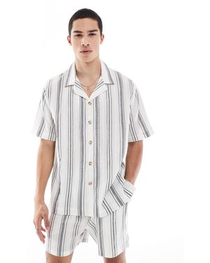 Goldsboro Revere Stripe Shirt - White