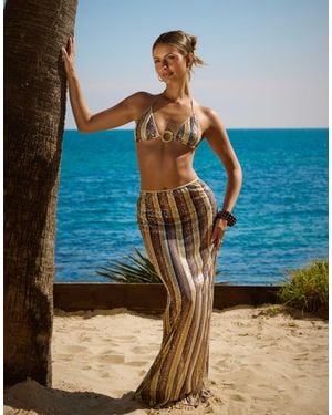 South Beach X sasha corte-t – maxi-strandrock mit paillettenbesatz - Blau