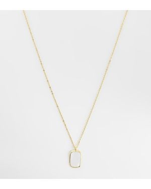 Orelia Statement Faux Mother Of Pearl Long Necklace - Metallic