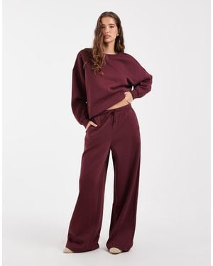 Pieces Conjunto De Jogger De Pernera Ancha En Burdeos-Rojo