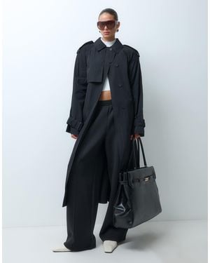 ASOS Longline Oversized Trench Coat - White