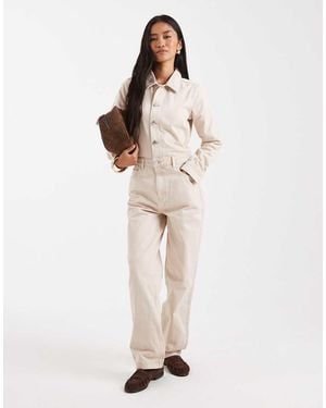 Miss Selfridge Denim Boilersuit - Natural