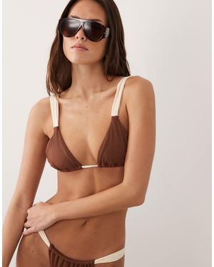 Rhythm – weiches, geripptes triangel-bikinioberteil - Braun