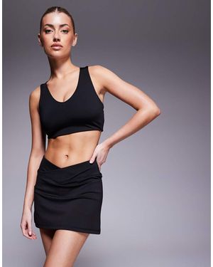 4505 Wrap Waist Tennis Skirt With Under Short And Phone Pocket - Blue