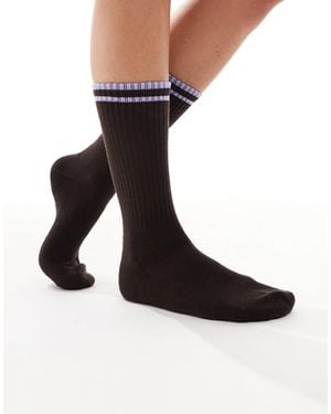 Vero Moda Ribbed Athletic Socks - Black