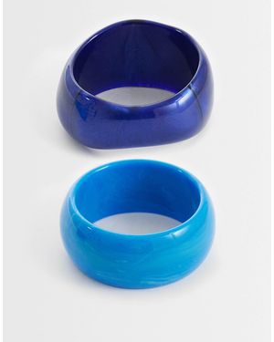 ASOS 2er-pack klobige harzarmbänder - Blau