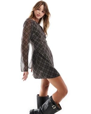 ASOS Chiffon Angel Sleeve Mini Dress - White