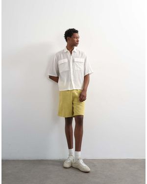 TOPMAN Ruimvallende Bermuda Joggingshort - Wit