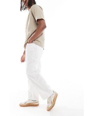 Bershka Jauquard Baggy Jean - White