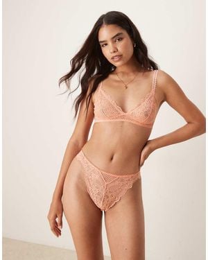 Free People Lace High Waist Thong - Brown