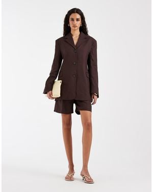 & Other Stories Linen Tie Waist Blazer - Brown