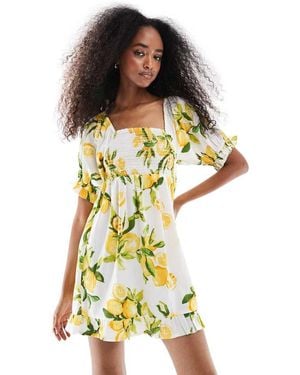 Wednesday's Girl Puff Sleeve Mini Dress - White