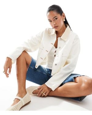 ASOS Crop Denim Barn Jacket - Blue