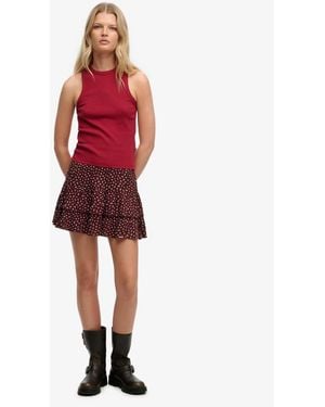 Superdry Printed Tiered Mini Skirt