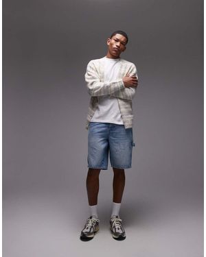 TOPMAN Denim Carpenter Shorts - Grey